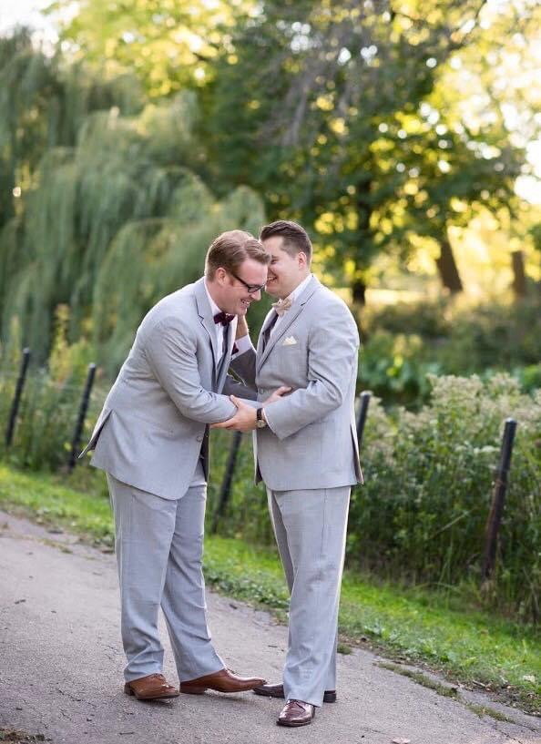 Tim and Patryk on the day of their wedding